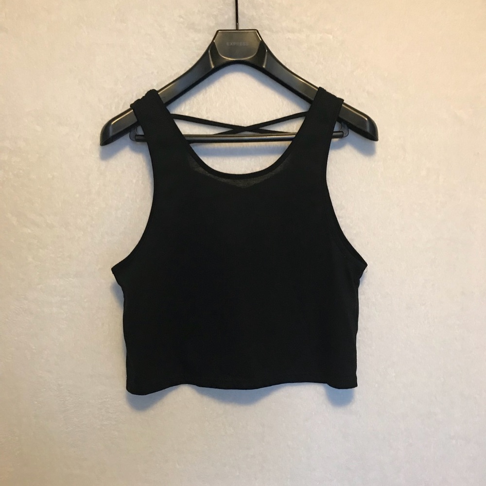 Cross Back Black Crop Top